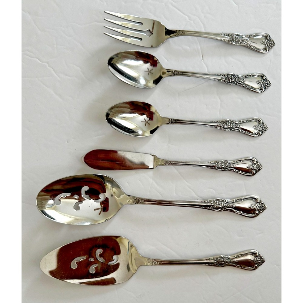 Oneida Kennett Square Distinction Deluxe HH Stainless Serving Slotted Spoon 6 Pc